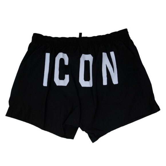 Dsquared2 Mens Icon Logo Swim Trunks Size IT 50 Black Grey Nylon Beach Trunk - Picture 1 of 10